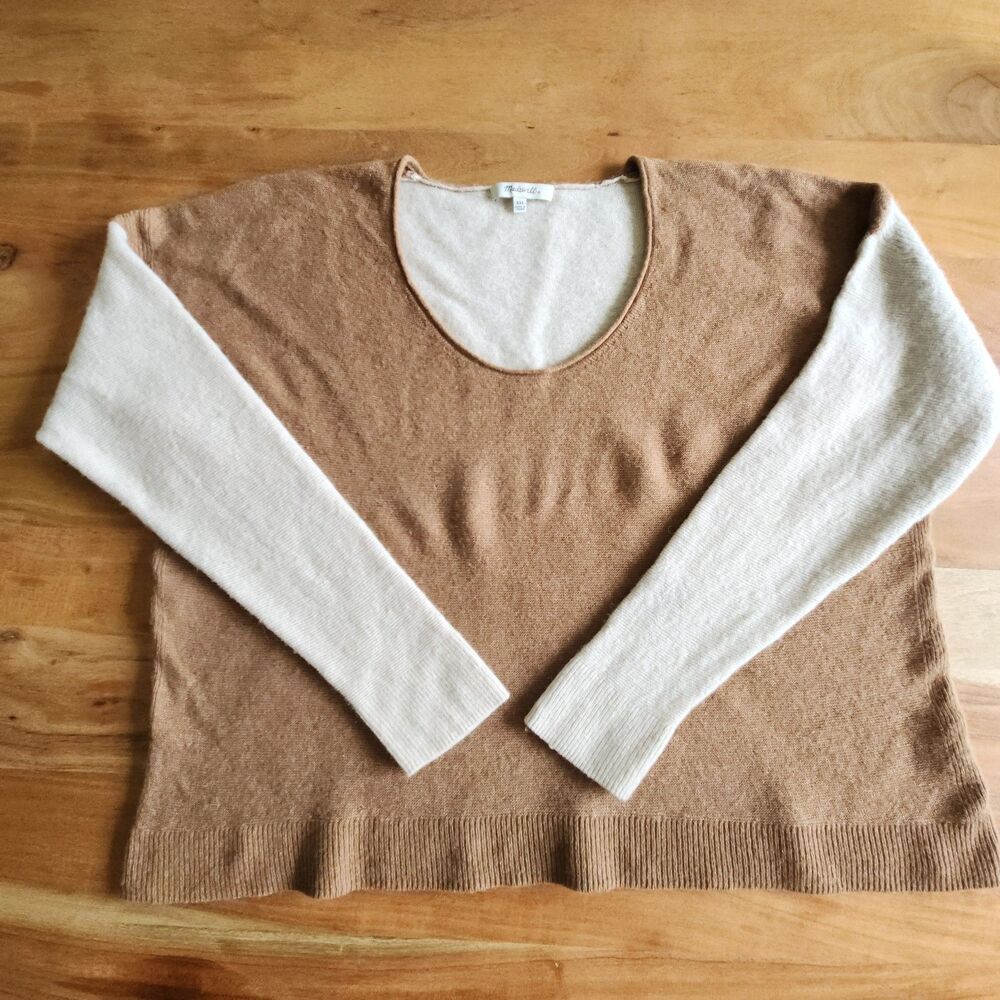 Madewell Womens 2XL Merino Wool Alpaca Colorblock Scoop Neck Knit Pullover - Picture 4 of 9